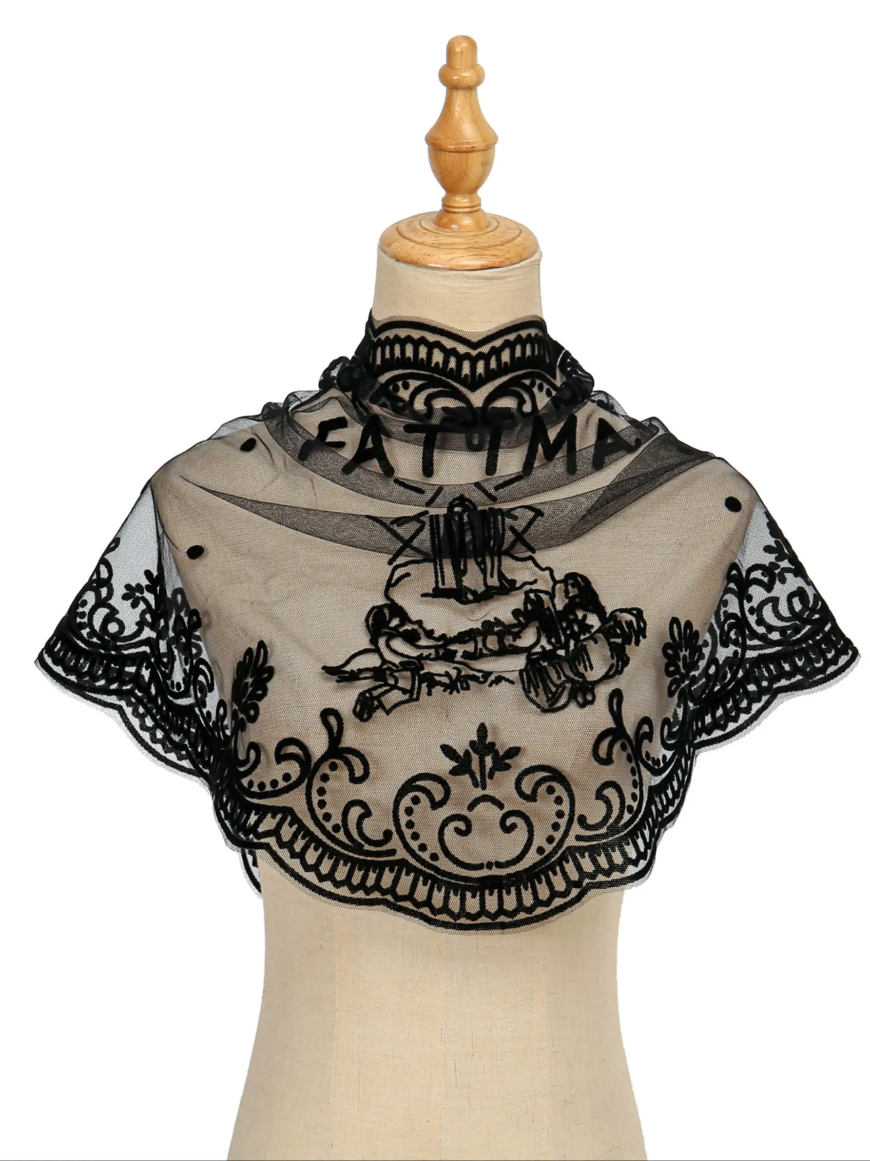 Virgin Mary Velvet Triangle Scarf for Women, Versatile Fashion Ethnic Shawl, Stylish Wraparound Accessory, Perfect for Any Occasion