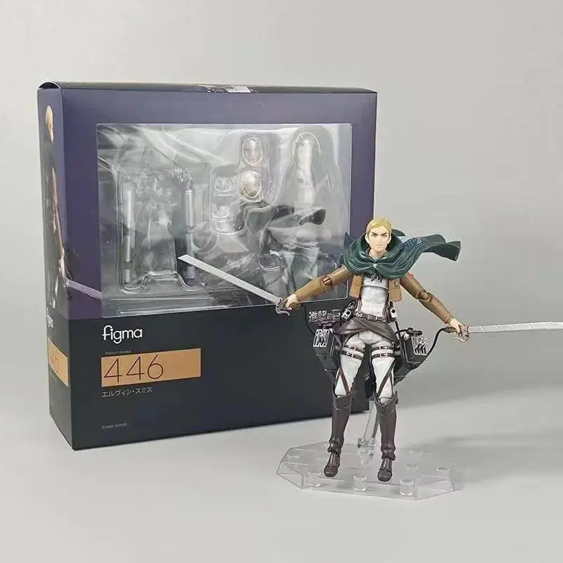 Figma 446 Attack On Titan Erwin Smith 15cm Articulated Action Figure Joint Movable Anime Collectible Statue For Anime Fans