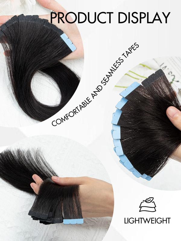 10 Piece Hair Extensions, Real Human Hair, Invisible Straight, Easy to Wear and Remove, Natural Look, Suitable for Women