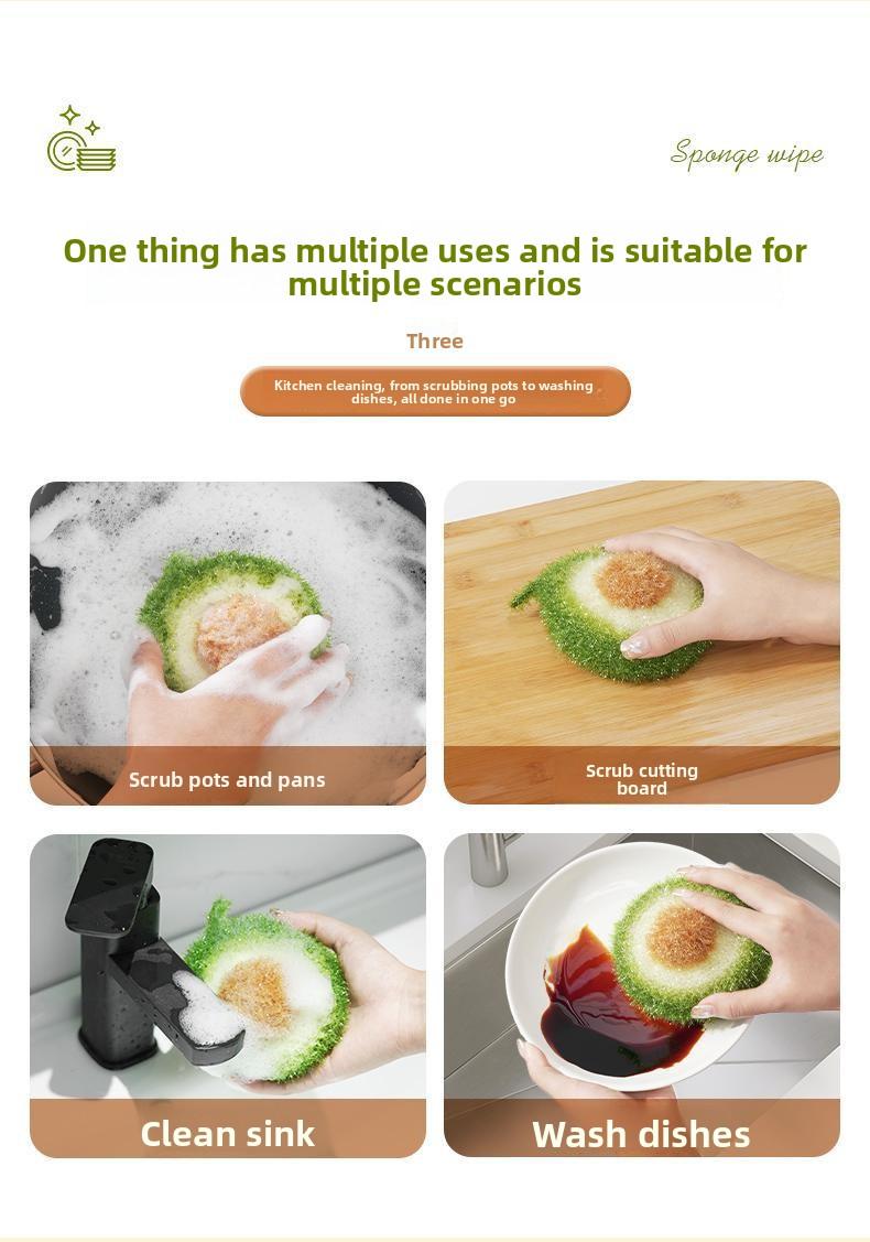 [3-Pack] Kitchen Cleaning Cloth, Imitation Avocado Cleaning Cloth, Soft Thickened Cleaning Cloth, Sponge Absorbent Dish Towel, Non-Shedding Quality Item