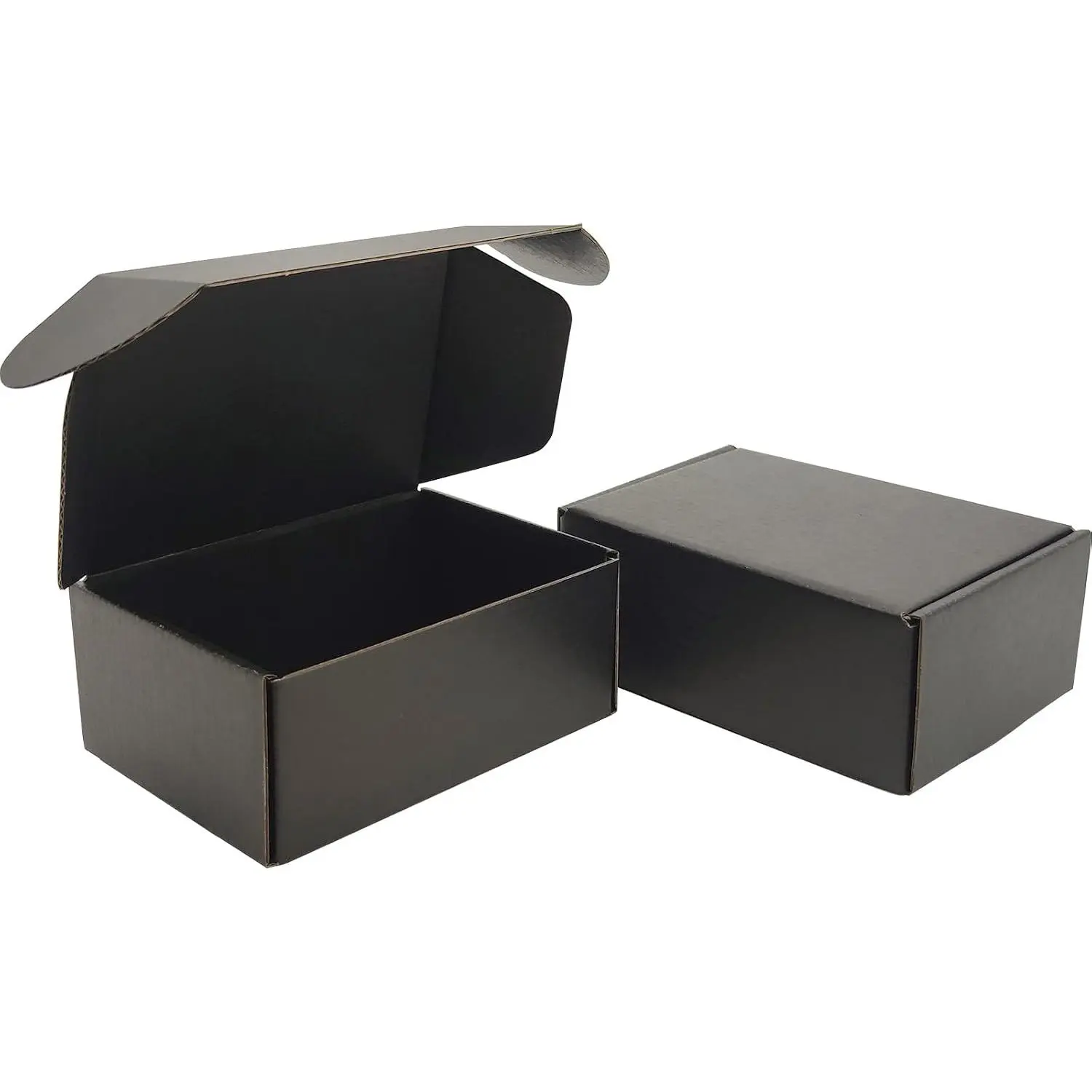 6x4x2 Inches Small Shipping Boxes Set of 50 - Black Corrugated Cardboard Mailer Boxes for Shipping Packaging Mailing Products