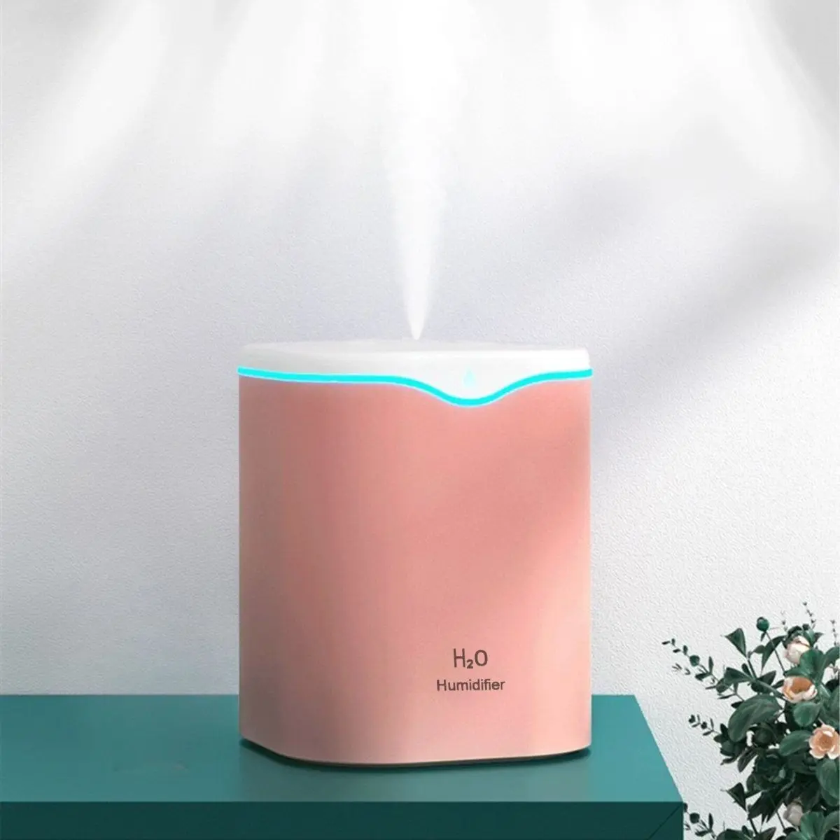 2L High Capacity Household Desktop Humidifier, 7-Color LED Light,USB Powered, Cool Mist Suitable For Large Rooms,Suitable For Office, Living Room, Bedroom, And Plant Humidification, Home Decor,Pink/Green/White