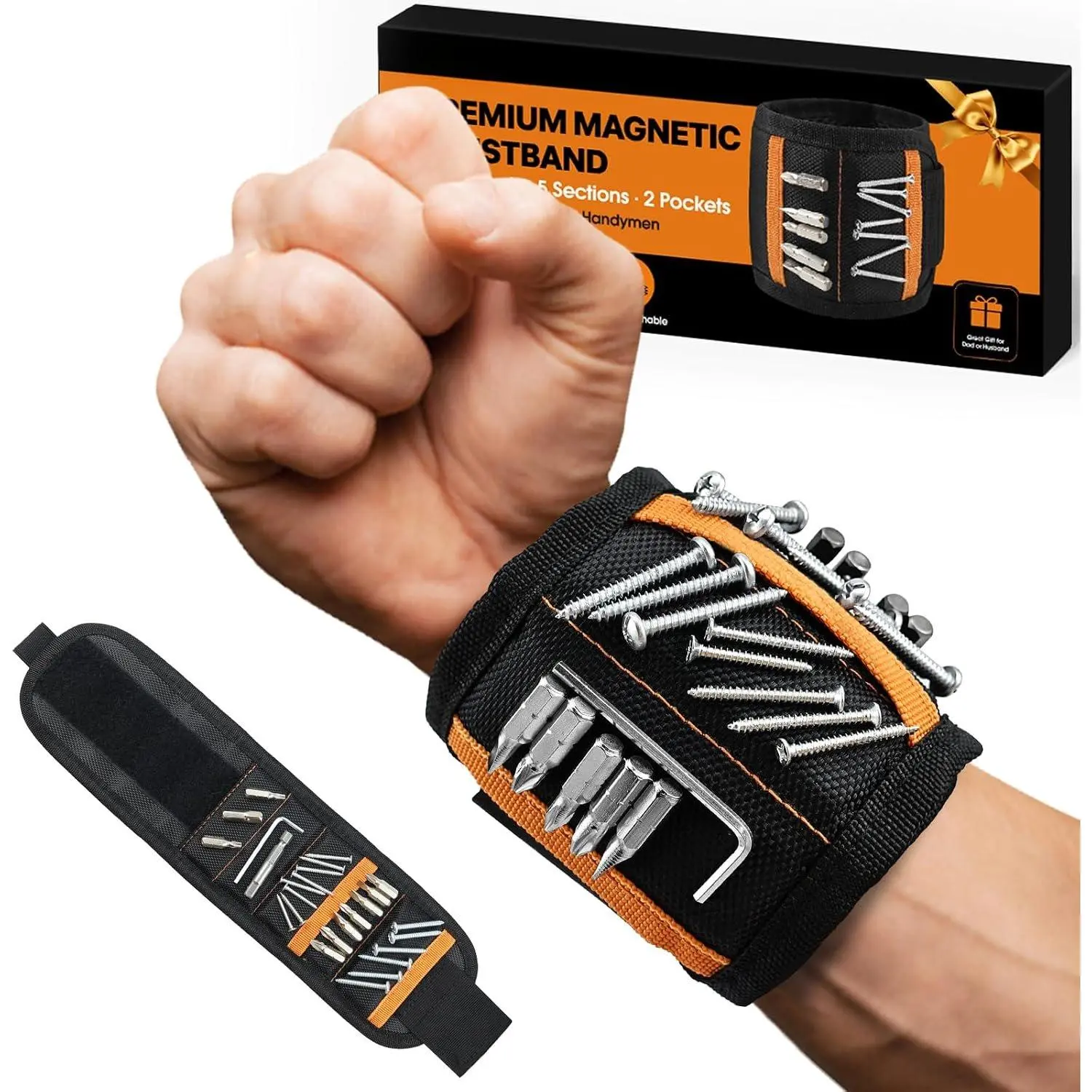 Wristband for Tools, 15  , Gifts for Him, Husband, Boyfriend,  Tool  for Dad, Men, DIYers, Lightweight Holder for Screws Nails Drill Bits