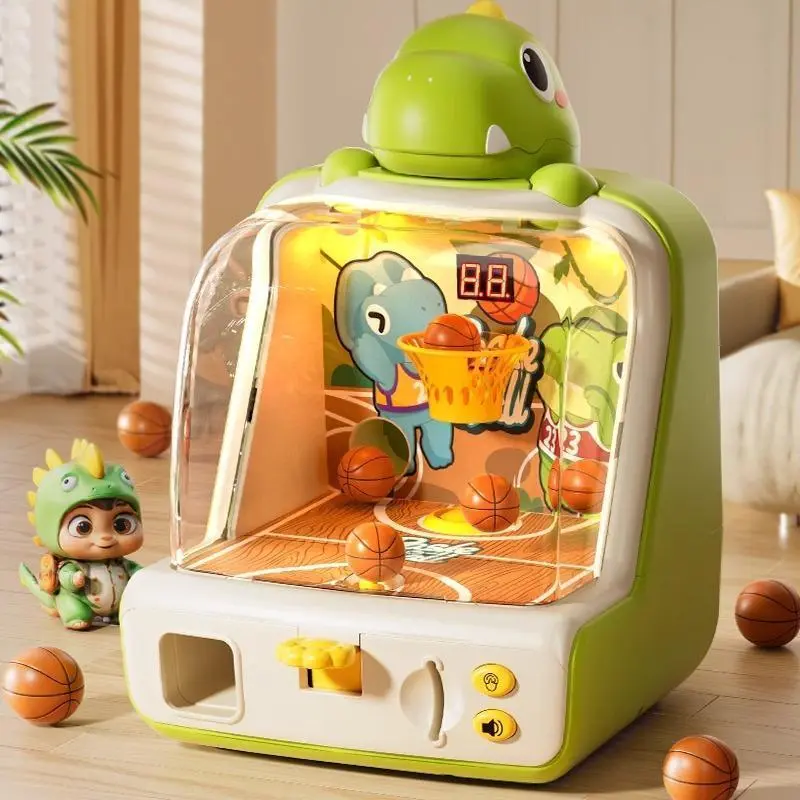 Coin-Operated Shooting Basketball Machine - Unisex Interactive Fun Novelty & Gag Toy, Desktop Competition Pinball Game for Kids, Christmas Stress Relief Classic Toy