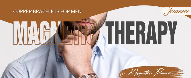 Jecanori Copper Bracelet for Men 3X Strength, Copper Jewelry with Powerful 3800 Gauss Magnets, Premium Fold-Over Clasp, Jewelry Gifts for Men Wearable