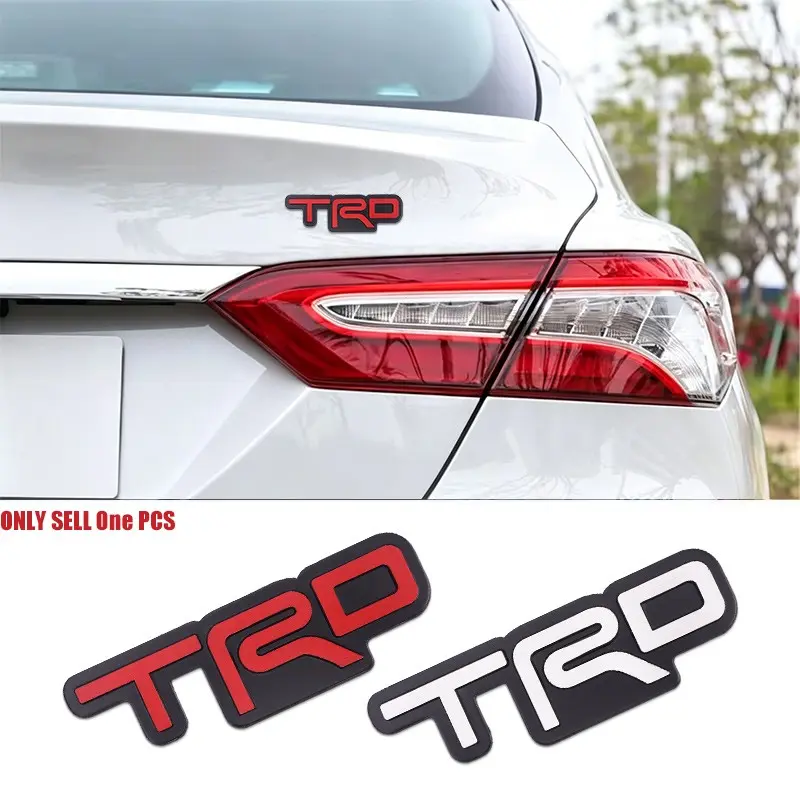 Car Emblem Trunk Tail Sticker, Decorative Badge Decals for Toyota Trd, Hilux, Corolla, Camry, Rav4, Yaris, Highlander, Prius, Cross, Supra, Chr, Prado
