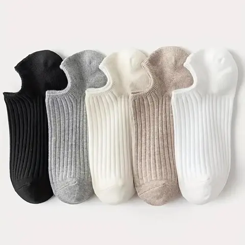Women's Plain Non-slip Ankle Socks, Casual Moisture Wicking Socks, Soft Comfy for All Seasons Daily Wear, Black Option, Socks Pairs