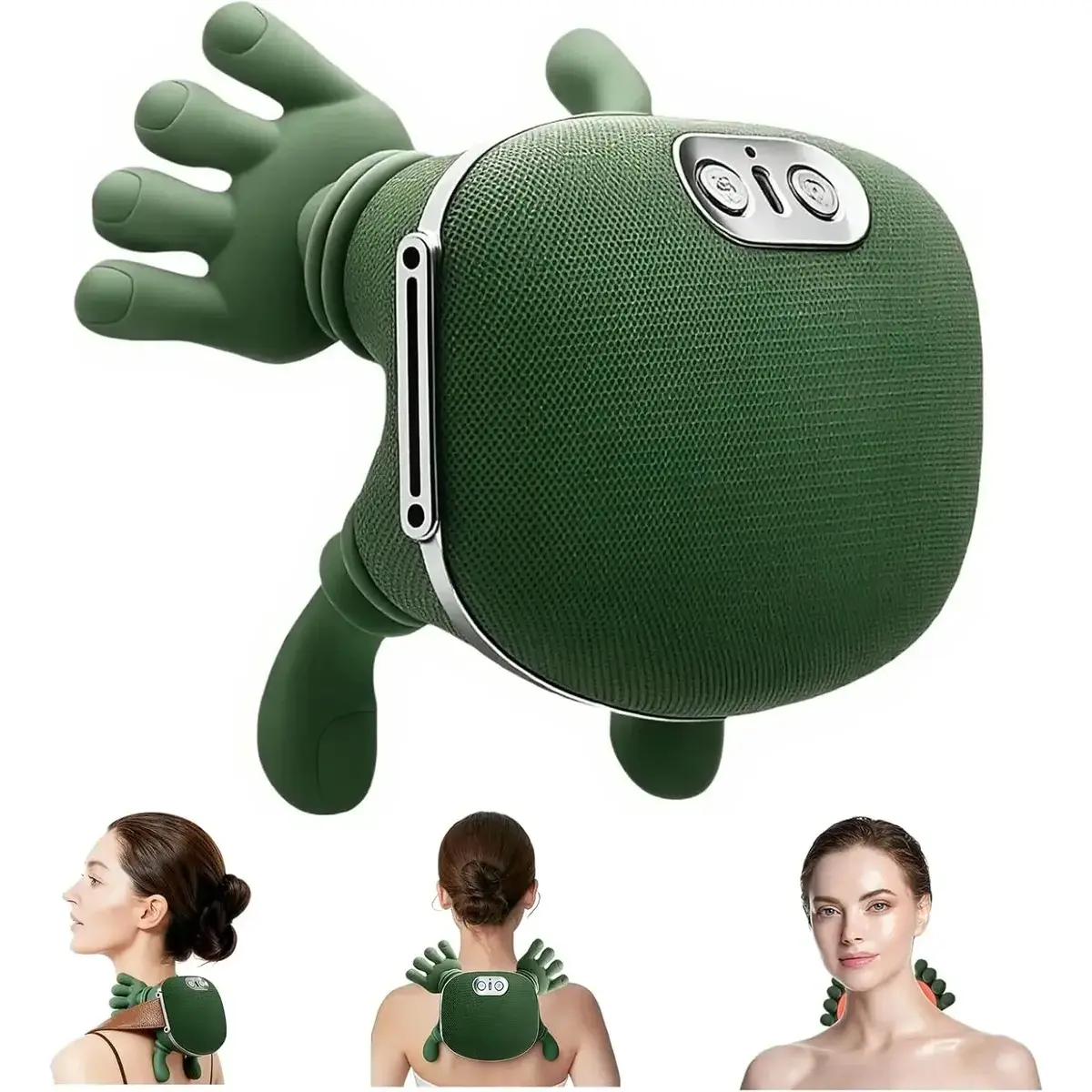New model shoulder and neck massage device for kneading and heating the trapezius muscle of the cervical vertebra, Portable, Lightweight massage device for simulating human hands, suitable for office and home use, Five-fingered