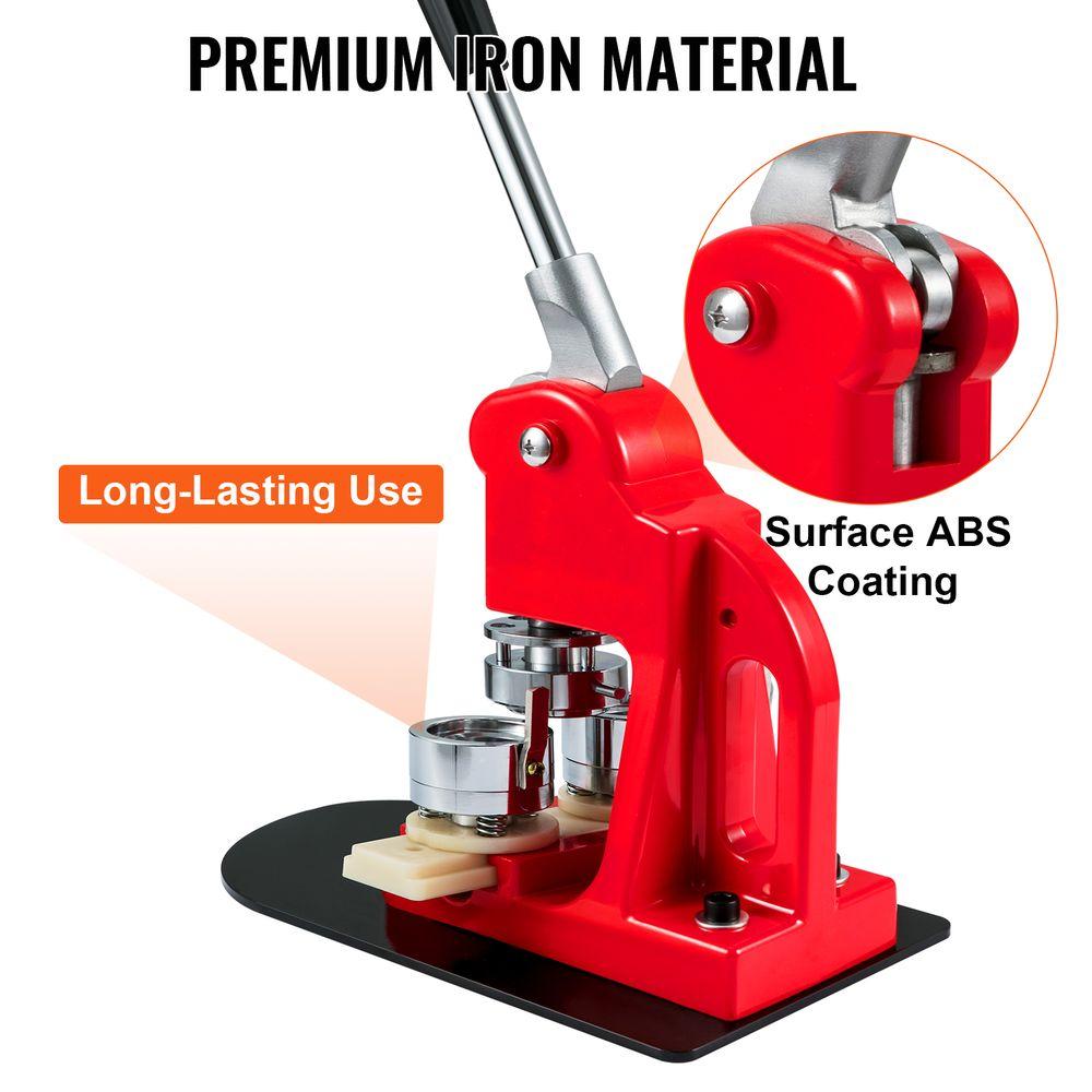 VEVOR Button Maker Machine Badge Pin Machine 1" 25 MM 500 Free Parts Press Kit