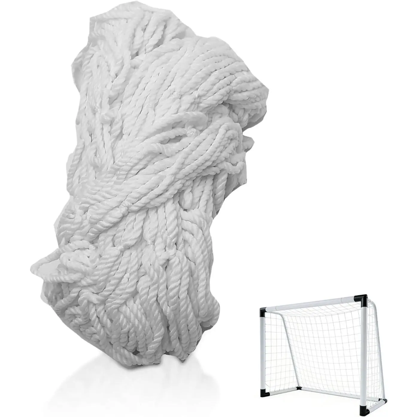 Soccer Goal Replacement Net, Fits 24x8ft/12x6ft/8x6ft/6x4ft Football Goal Posts, Durable Soccer Netting for Adults & Youth Soccer Practice, Suitable for 5 Sizes of Balls