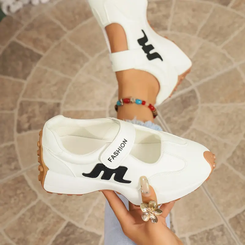 Women's Casual PU Leather Sneakers, Round Toe Low Top Lace-Up Shoes, Breathable Outdoor Sports Shoes, Comfortable for All Seasons, All Day Sneakers