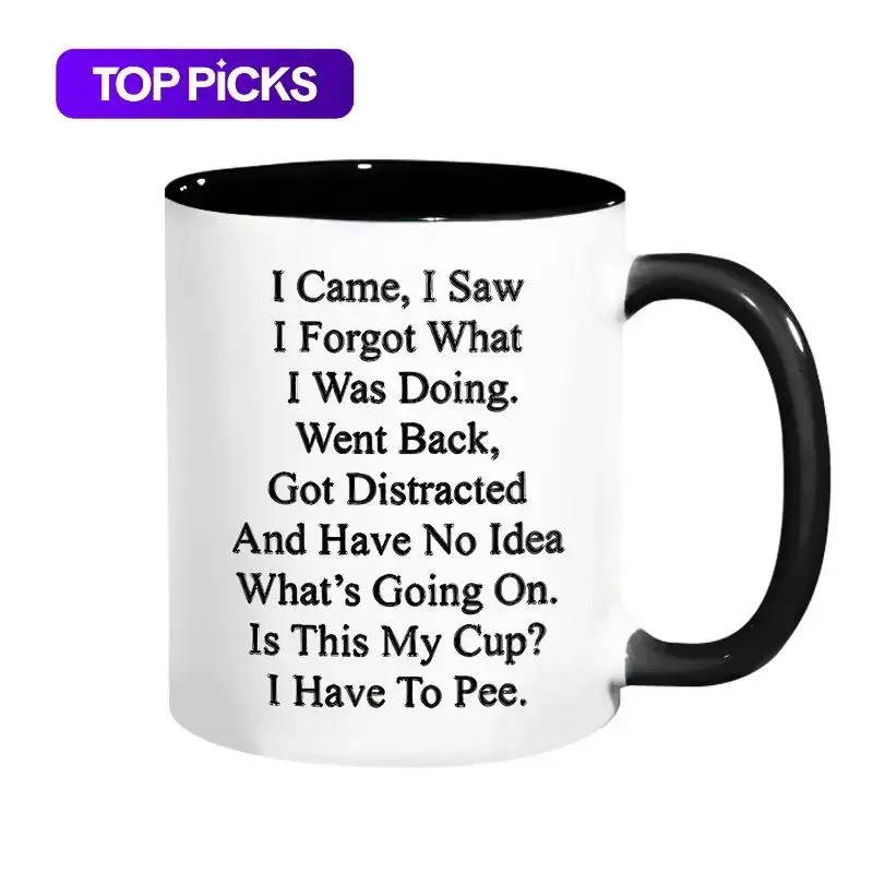 11oz/15oz Letter Pattern Ceramic Coffee Mug, Ceramic Mugs, Funny Mug for Older People, Drinking Cup for Home & Office, Funny Dad Mug #GLOBAL PICKS