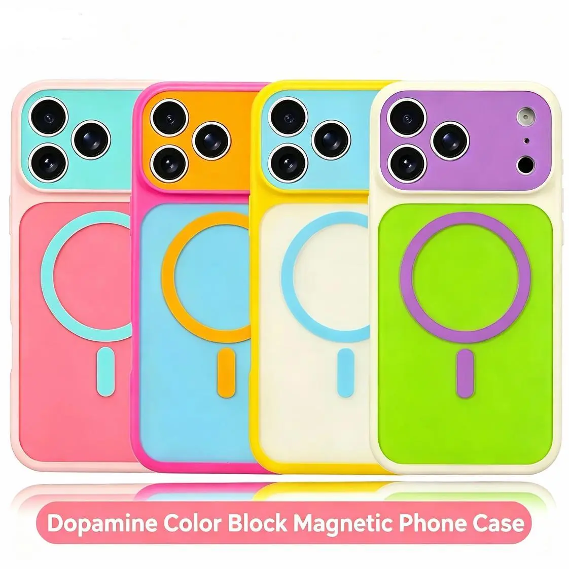 #SummerFinds dopamine Contrast color newly upgraded with magnetic suction Suitable for iPhone 17 16 15 14 Pro Max Magnetic phone case Contrast color full lens protection Compatible with iPhone 17 Pro Max Magnetic phone case No paint peeling, ant