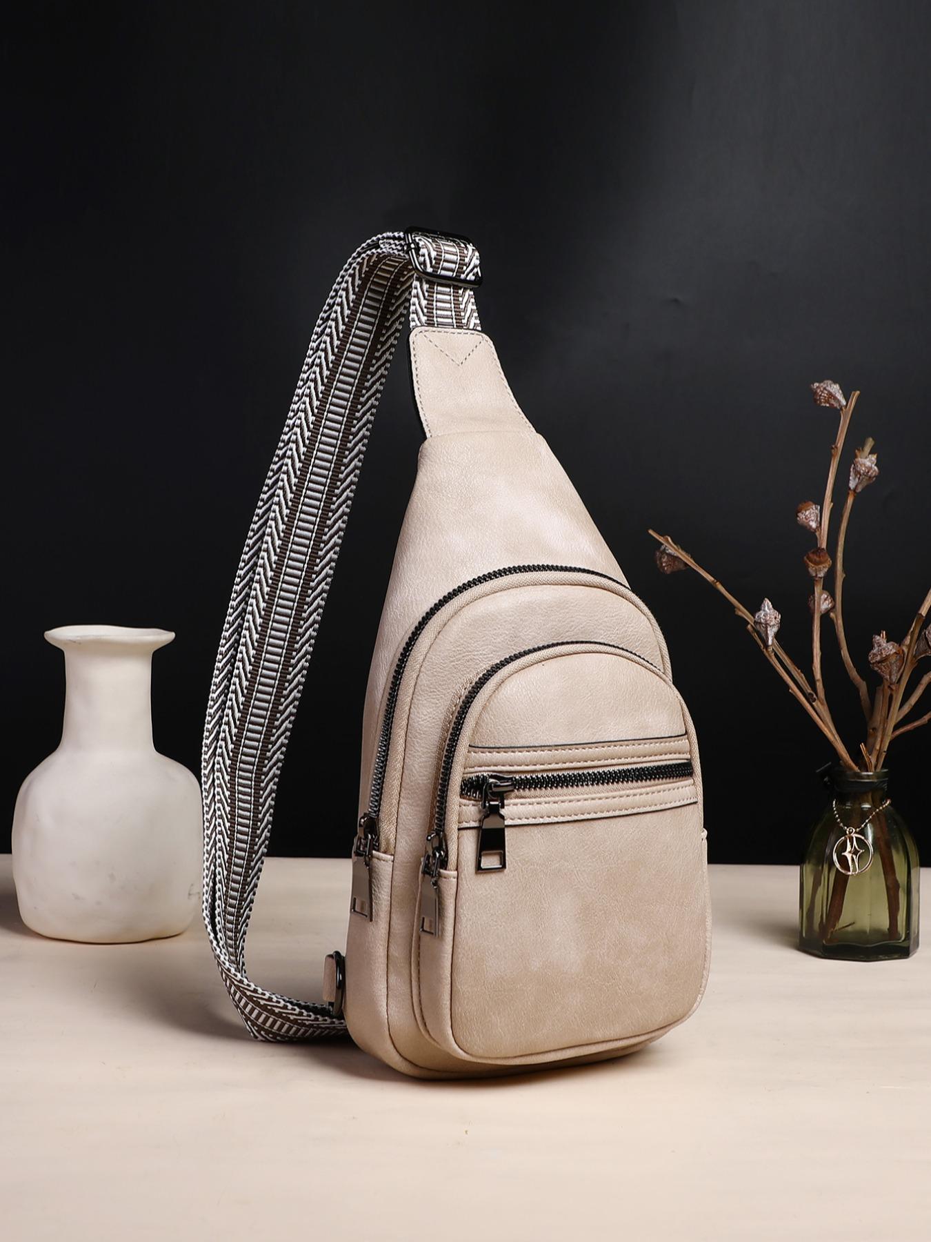 Women's Fashionable Solid Color Crossbody Bag for Summer, Casual Multi-pocket Fanny Affordable Luxury Bag for Daily Use, Belt Bag Bum Bag for Travel Sport Outdoor with Wide Strap