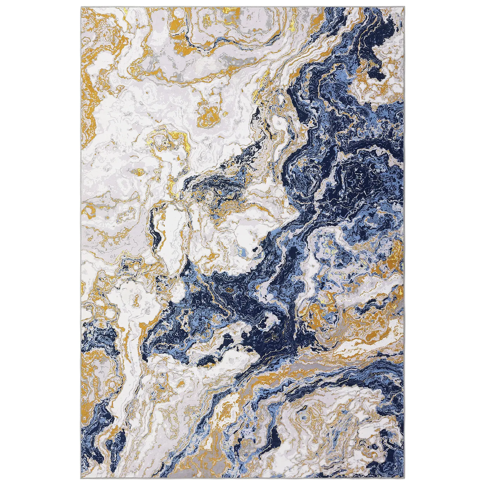 Modern Marble Pattern Washable Runner Rug Non Slip TPR Backing Soft Low Pile Runner for Hallway Kitchen Bedroom Entryway, Grey Black Ash Blue Colors, 2x6 2x8 4x6 5x7 6x9 8x10 9x12 10x13 Sizes Available