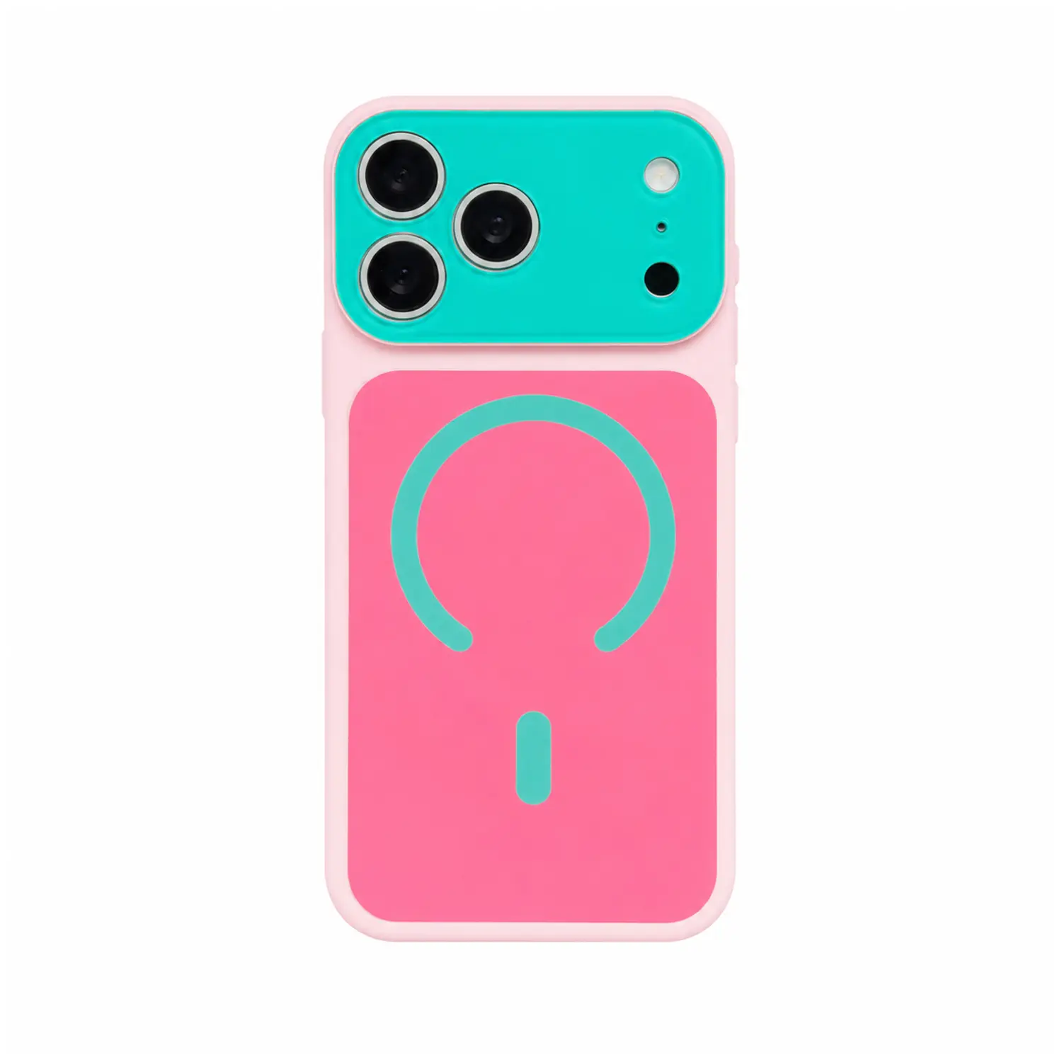 Dopamine Color Block Magnetic Case for iPhone 17 16 15 1 4 13 12 Pro Max, Compatible with MagSafe, Cute Contrast Color Matte Ultra Slim Case Shockproof Protective Phone Cover for Women Girls