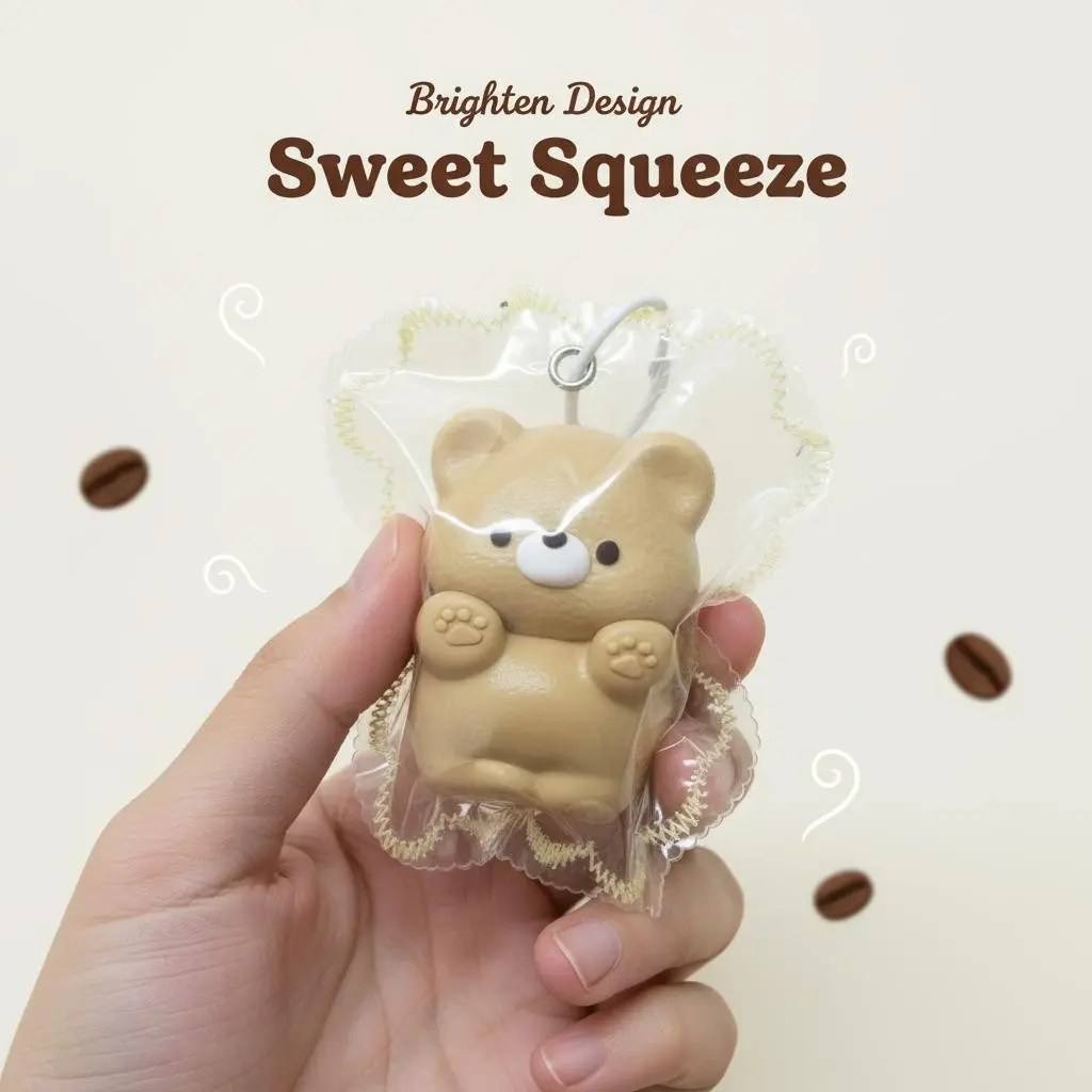1pc Cute Brown Bear Squishy Toy, Squishies Fidgets, Soft Slow Rising Sensory Fidget for Stress Relief, Durable Animal Desk Gadget & Relaxation Aid for Adults, Ideal for Birthday Party Favors, Christmas Gifts & Classroom Rewards