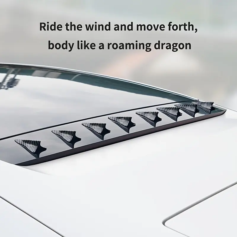 10Pcs Universal  Rear Roof Shark Fins Spoiler Wing Kit Car Roof Spoiler Bumper Spoiler Shark Fin Diffuser Vortex Generator