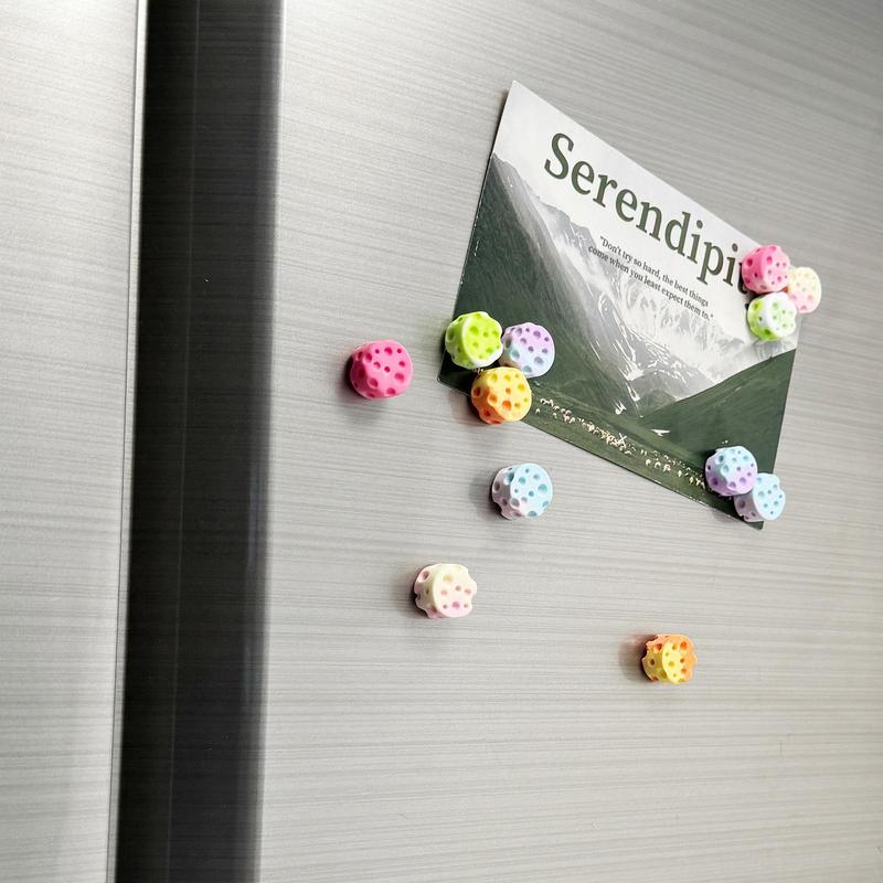 Mini Cheese Design Refrigerator Magnet, 12pcs/set Cute Mini Cheese Fridge Magnet, Home Decor for Kitchen, Office, School