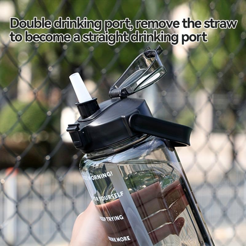 67.63 Oz Portable Water Bottle with Straw, Large Capacity Fitness Drink Bottle with Time Markers, Sports Drinking Bottle, Ideal for Outdoor Sports and Holidays