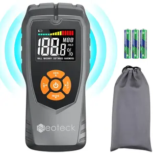 Pinless Moisture Meter - Non-Destructive Wooasonry Moisture Detector with LCD Display & Sound Alarm for,, Plaster,, Concrete
