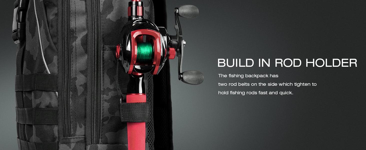 AGS Ghosthorn Fishing Backpack Tackle Sling Bag-Backpack with Rod Holder- Lightweight Tackle Box Fly Fishing Gifts for Men Women