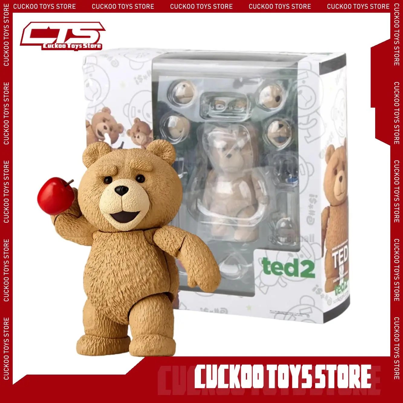Ted 2 Figure Bjd Ted Teddy Bear Action Figure Amazing Yamaguchi Revoltech No.006 Teddy Brick Figure Gk Movie Model Doll Toy Gift