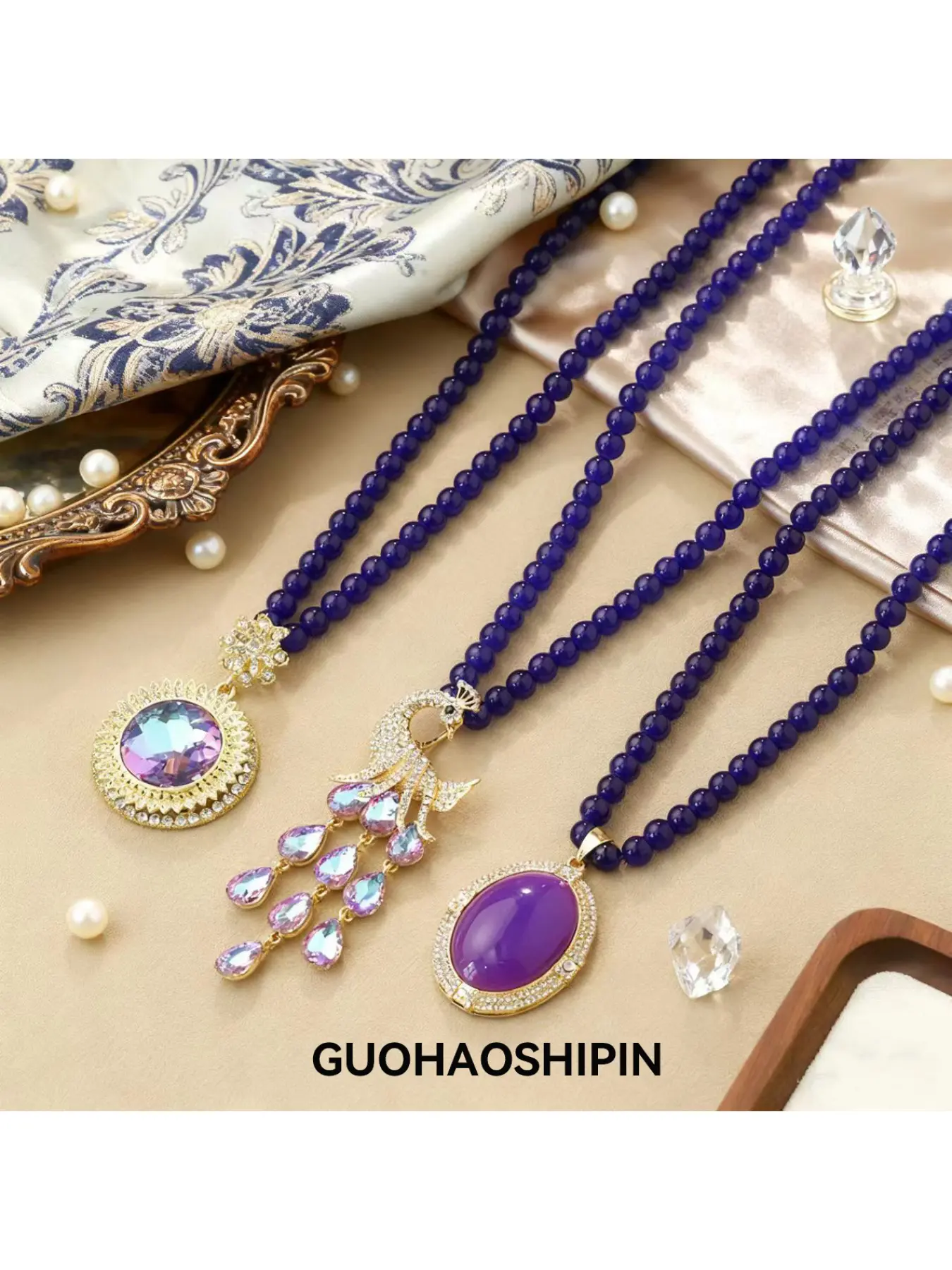 TK's popular new Chinese-style violet necklace, a long and versatile sweater chain for autumn and winter, a high-end fashion accessory and pendant, a birthday gift for her
