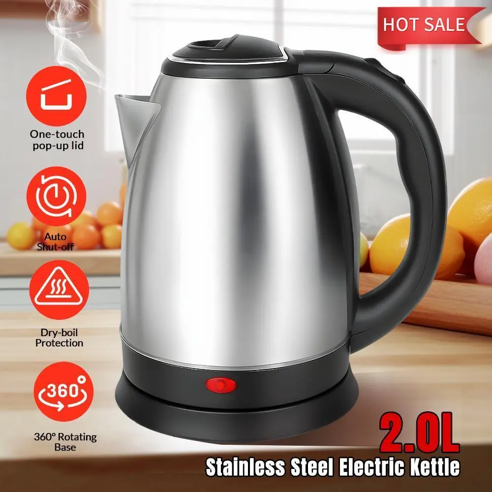 2-Liter Electric Tea Kettle, Stainless Steel Fast Boiling Kettle with Automatic Power-Off, Dry-Burn Protection, Large Capacity Design#DealsForYouDays Fast Heating Kettle