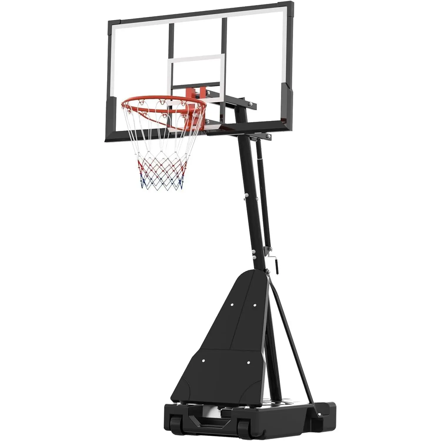 Basketball Hoop Outdoor with 44/54 Inch Backboard, 4.92-10FT Stepless Adjustable Height Portable Basketball Goal with Wheels, Weather Resistant Stable Basketball System for Backyard, Driveway, Courtyard Family Training & Daily Play