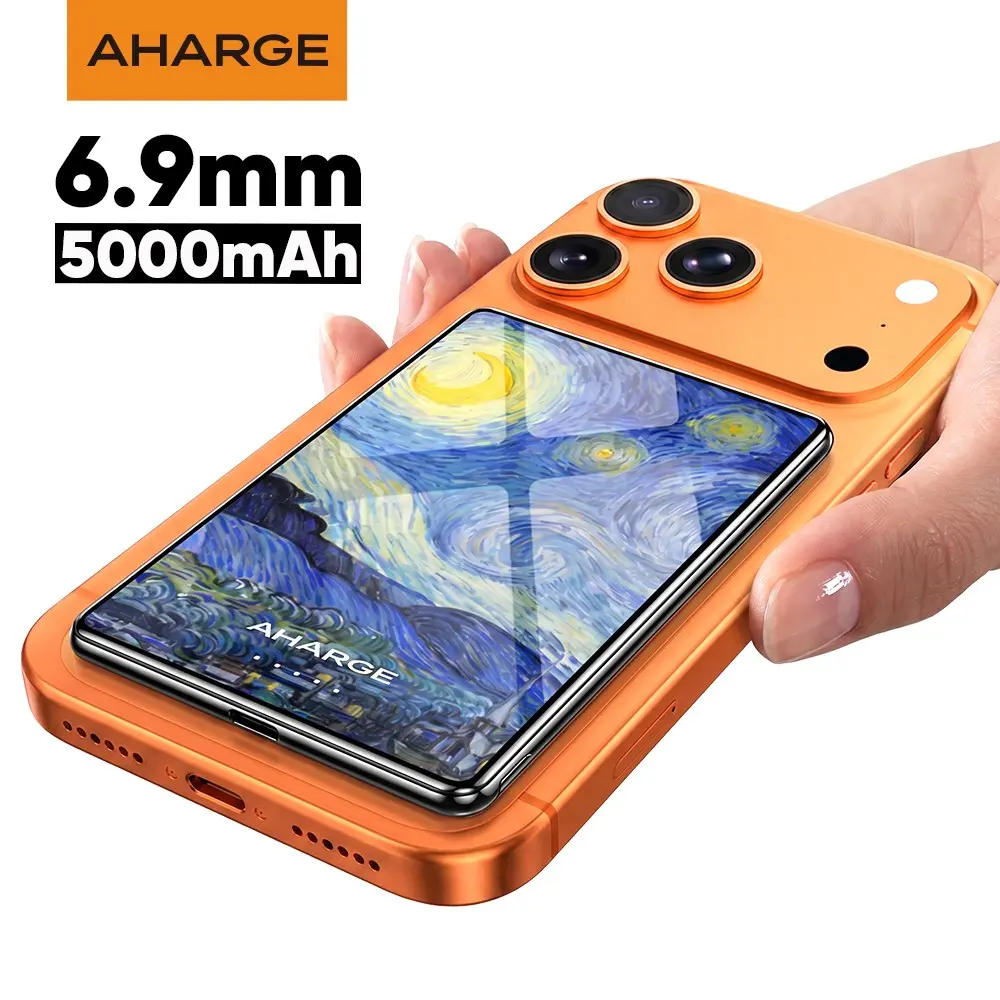 MagSafe Portable Charger, 6.9mm Ultra-Slim 5,000mAh Magnetic Wireless Power Bank, Compact for Travel, Van Gogh's Starry Night, for iPhone 17/16/15 Series, and More