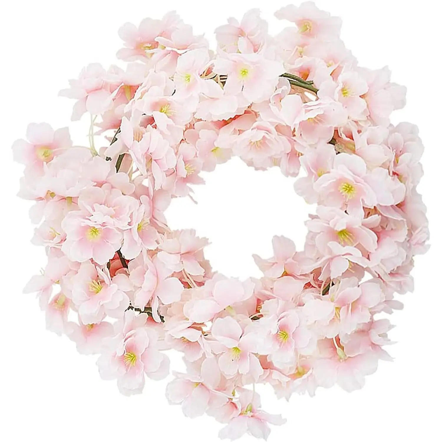 1.8m Artificial Cherry Blossom Wreath, Flexible Hanging Vine for Wedding Arch Decor, Pipe Covering, Store Display, Spring Party Home Floral Decoration