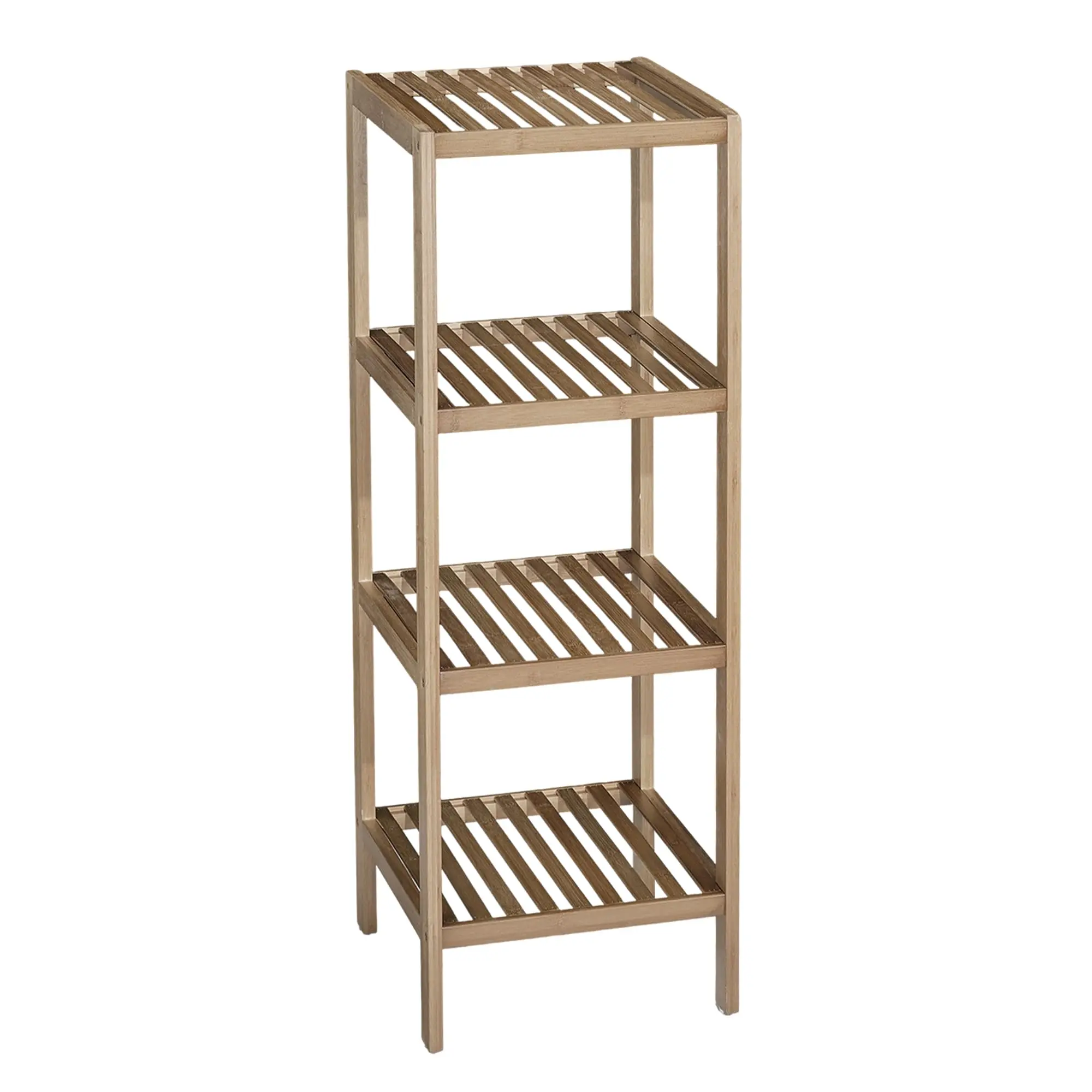 GARVEE Modern Bamboo Standing Storage Rack, Adjustable Compact Multi-Tier Display Shelf, Eco-Friendly Stylish Room Divider Shelf, Easy-Assembly Durable Lightweight Shelf for Home Decor & Organization