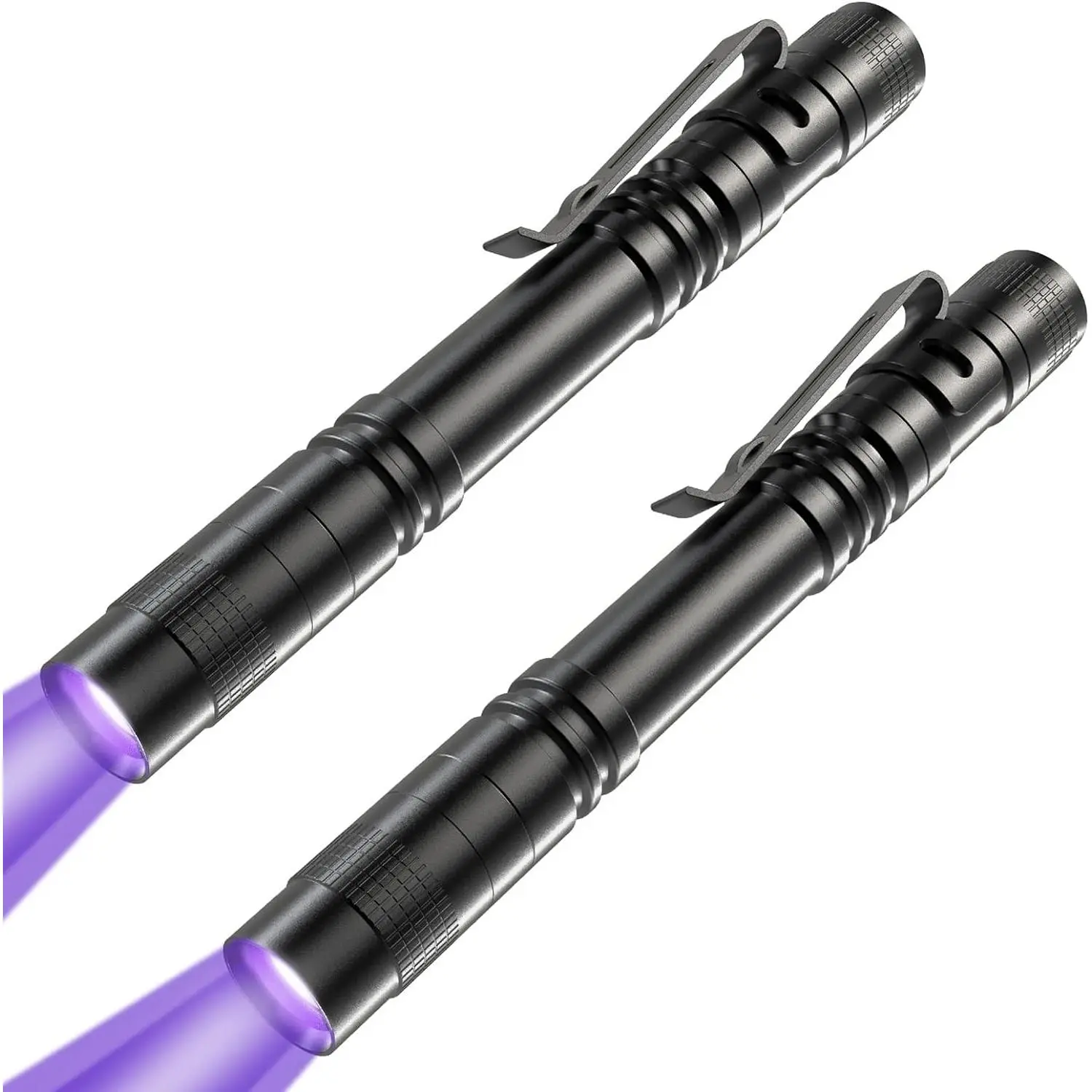 2 Blacklight Penlights (1.1oz Lightweight), 395nm UV Waterproof Flashlights with Clip for Friends & Family, Ideal for Pet Urine Detection & Hotel Inspection