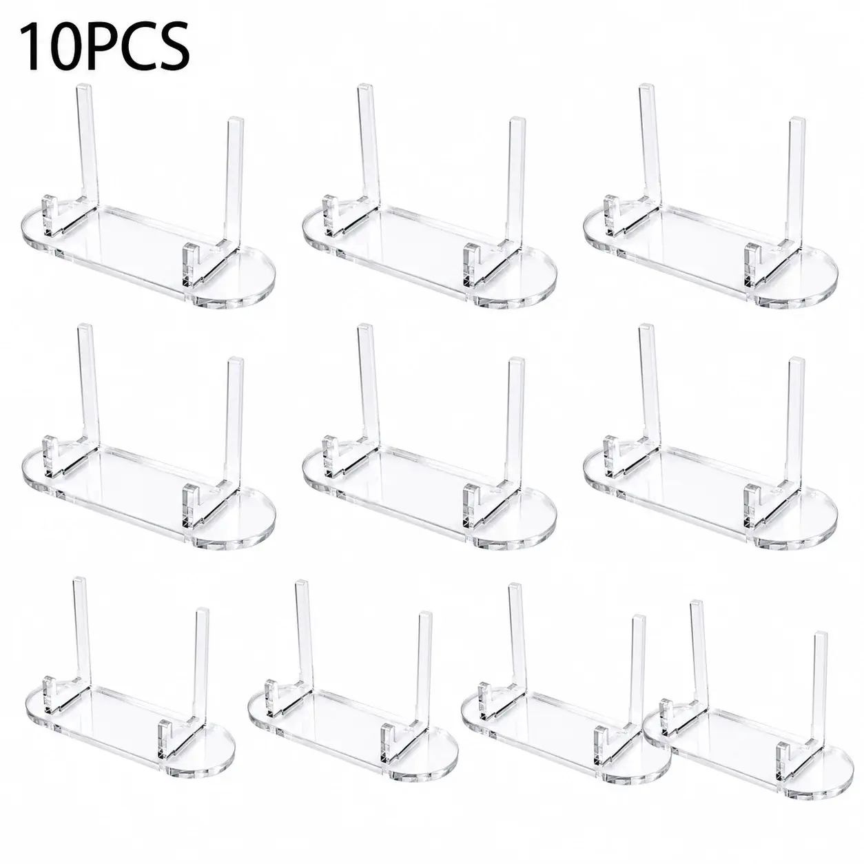 1/10 PCS Clear Acrylic Display Stand Easel Holder for Plates Cards Badges Photo Home Decorative Organizer for Desktop Display