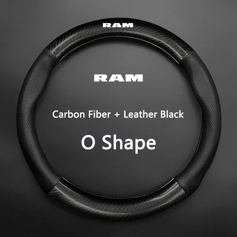 Car Steering Wheel Cover, Carbon Fiber Leather, Anti-Slip, Fashionable, for Dodge RAM Durango, Caliber, Viper, Magnum, Caravan, Charger, Neon, Intrepid