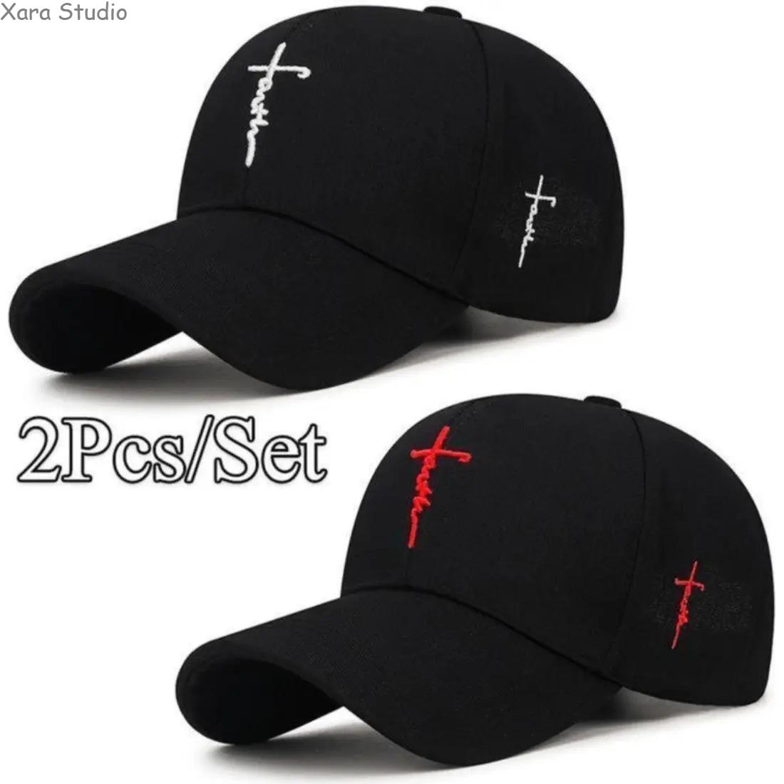 2-Pack Black & White Baseball Caps for Men & Women – Adjustable Embroidered Dad Hats, Lightweight & Breathable Cotton Caps for Streetwear, Sports, Travel & Everyday Wear