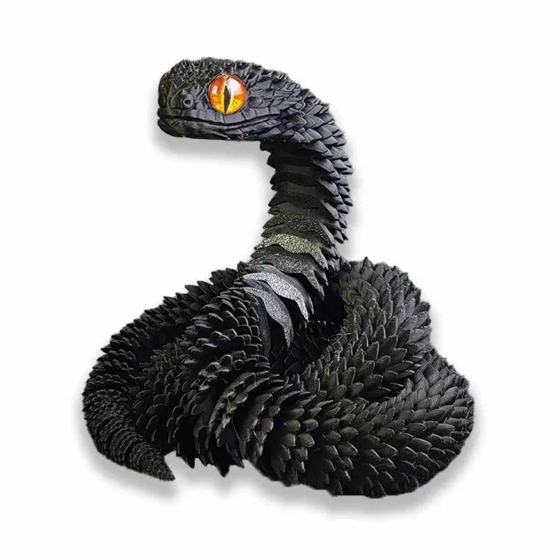 3D Printed Snake Movable Joint Fidget Toy Figurine Simulation Snake Office Desktop Ornament 2026 New Year Gifts Crafts Gift