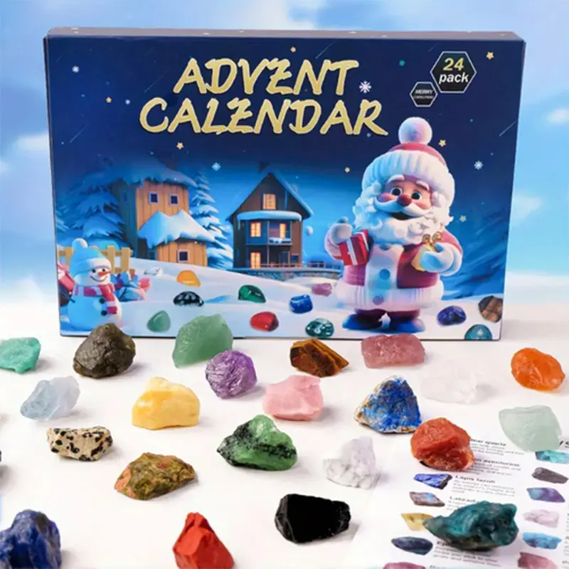 Gem Arrival Calendar Blind Box Set, 24-Day Christmas Countdown Calendar, Perfect Gift for Boys, Girls, Teens, Adults