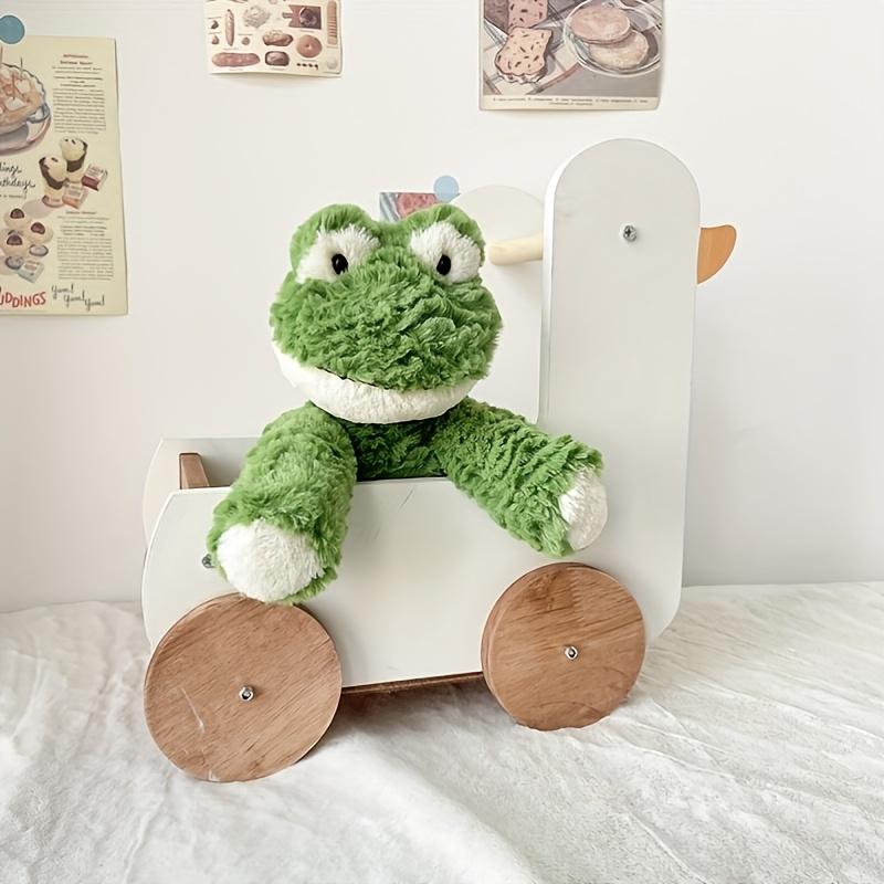 Green Frog Plush Toy - A soft polyester-filled animal, a comfortable sofa cushion, home décor, and an ideal birthday gift for women.