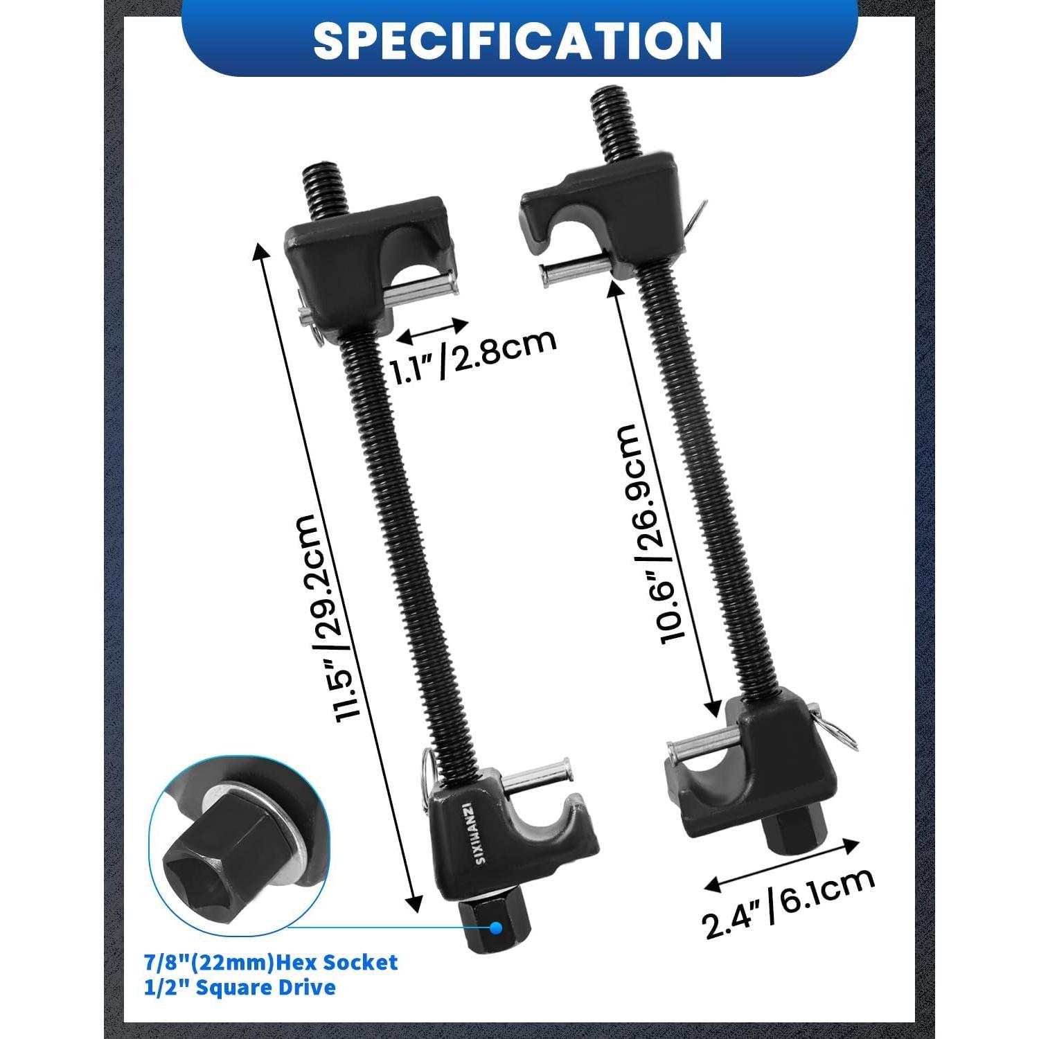 Macpherson Strut Spring Compressor Tool, 2 count Heavy Duty Coil Spring Compressor Tool, 1/2 Inch Drive, 7/8 Inch Socket