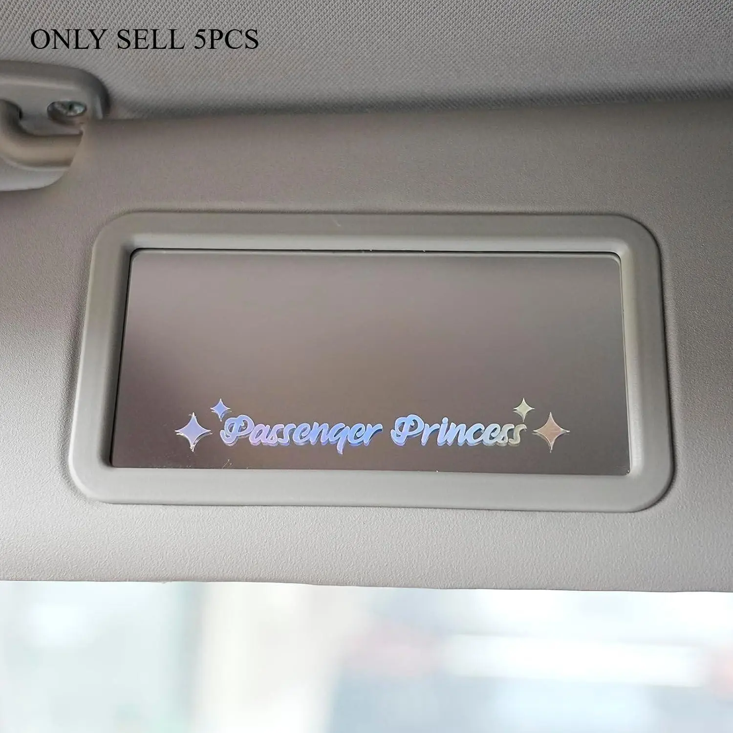 5PCS Holographic Passenger Princess Stickers｜Funny Cute Design High-Quality Printing Durable Vinyl｜For Rearview Mirrors/Windows Car Decor Perfect Gift for Her Decal For Cars Car Decals Car Decorative Sticker