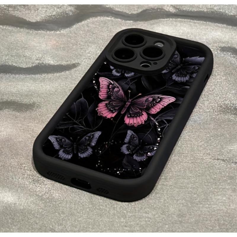 Butterfly Pattern Case Suitable for IPhone17 16 15 14 Pro Max 13 12 11 Plus Shockproof Full Camera Protection Durable Slim Silicone Cover Gifts for Women Men Girls Boys