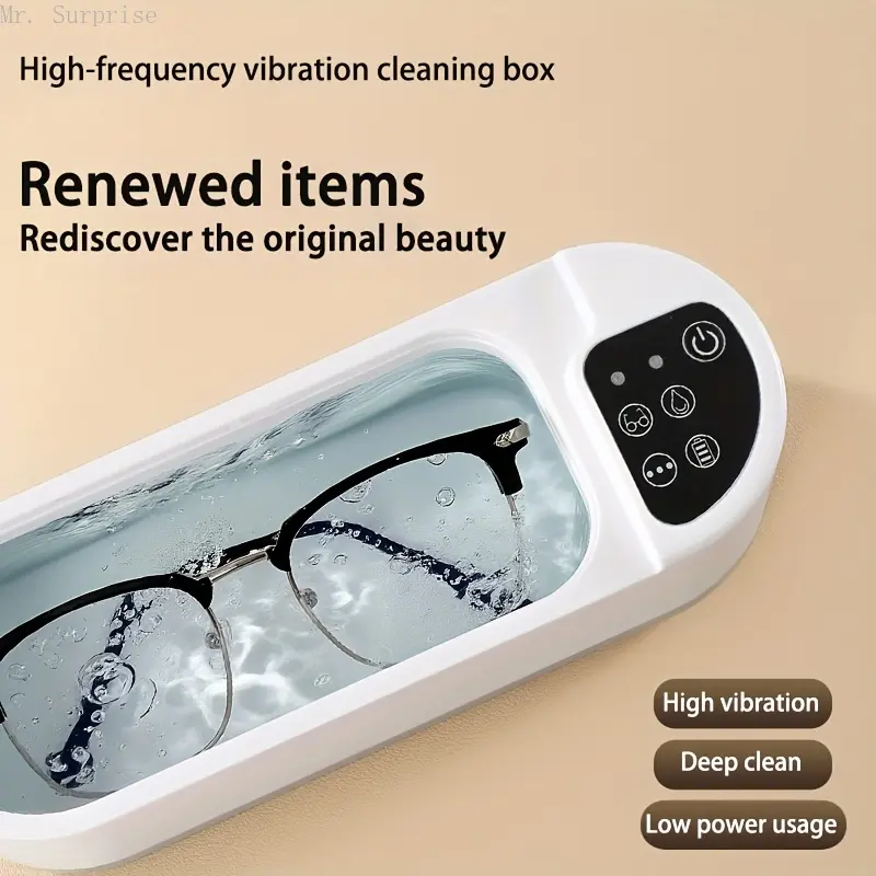 Modern Ultrasonic Jewelry Cleaner with High-Frequency Vibrating Action for a Deep Clean - Compact & USB Rechargeable for Eyeglasses & Watches, Cleaning Appliances, Daily Maintenance
