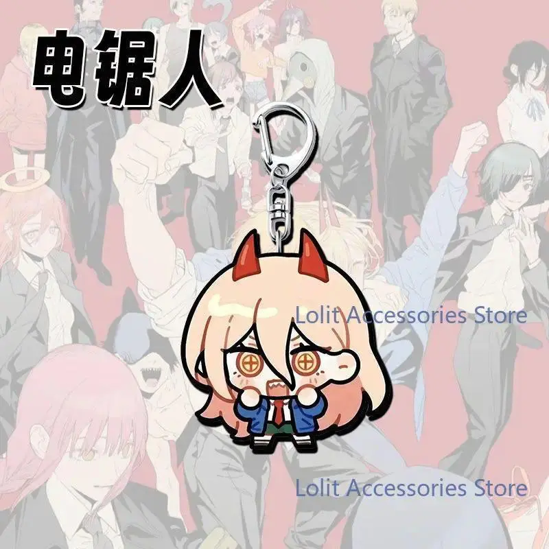 Anime Chainsaw Man Denji Makima Hayakawa Aki Power Pochita Acrylic Keychain Student Schoolbag Pendant Cosplay Car Keyring Gift