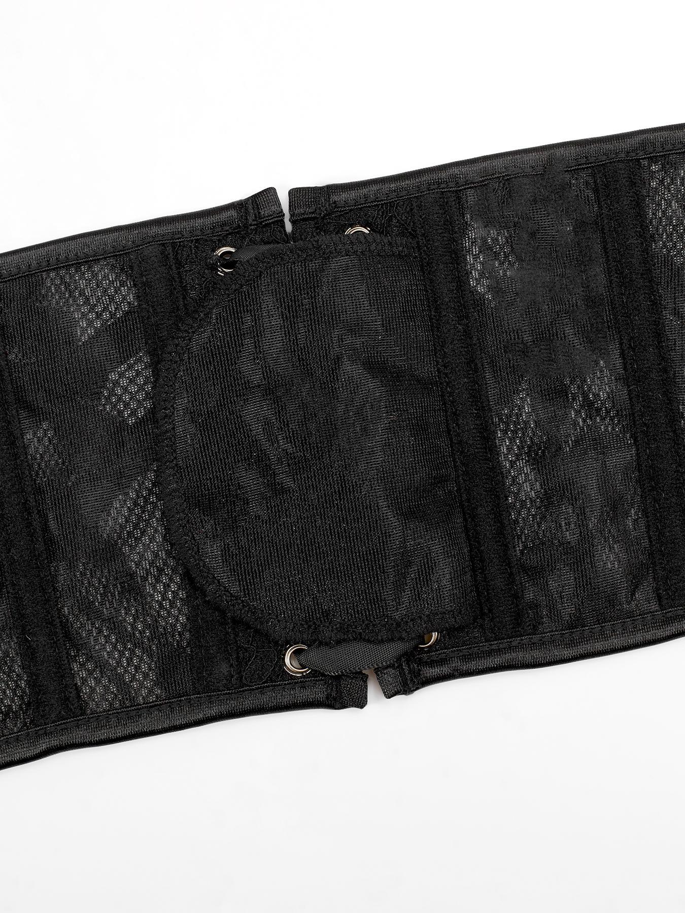 Women's Solid Color Floral Lace Front-Closure Waist Trainer, Comfortable Breathable Lace Up Tummy Control Shaper, Waist Cincher for Women for Women, High Waist Shapewear, Lace Corset