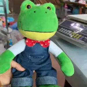 In Stock Cute Magic Expression Plush Doll 25cm Soft Plush Frog Toy Cartoon Girl Stuffed Animal Doll  Gift Long Leg Frog