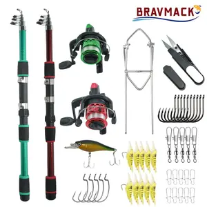 Rod Set, 2.1m Ultra-Light Fishing Rod Reel Combo, Telescopic Fishing Rod Reel, Travel Fishing Kit with Swivel Reel Hook, Fishing Equipment