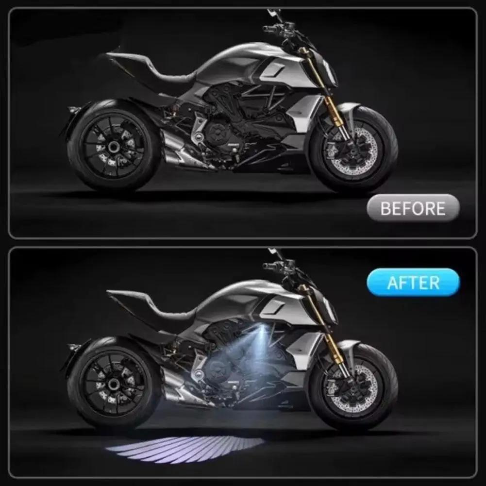 2pcs Angel Wings Welcome Light For Motorcycle LED Underbody Light Projector Decorative Atmosphere Light Accessories