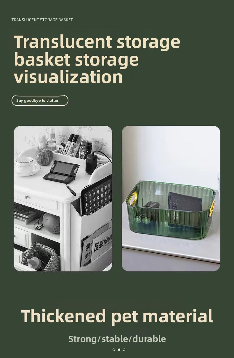 Acrylic desktop storage box, transparent dormitory desk stationery and book organizer, office file basket